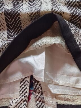 Vintage Woven Fabric Pencil Skirt, Chocolate Brown & Cream